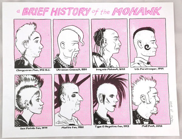 "A Brief History of The Mohawk" risograph print