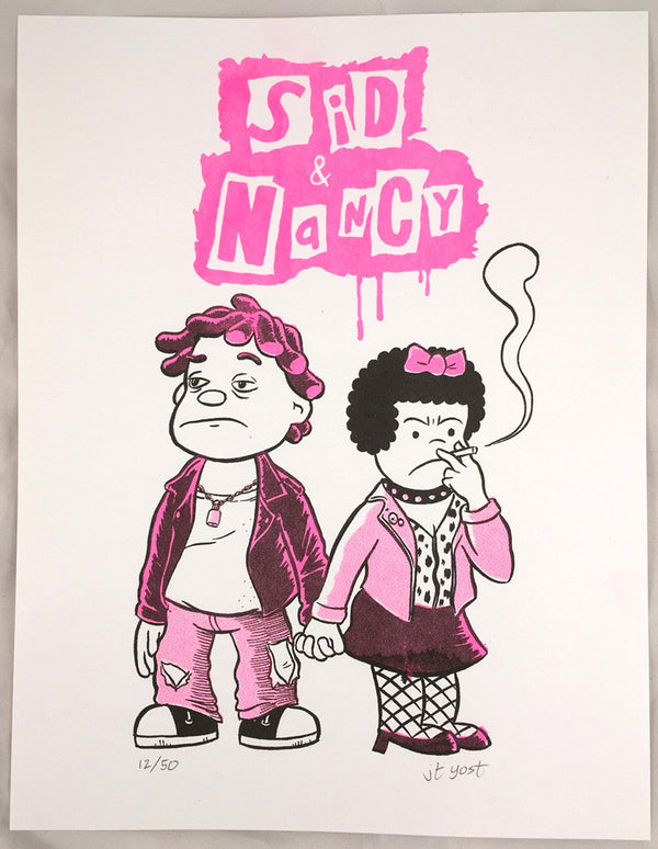 "Sid & Nancy" risograph print